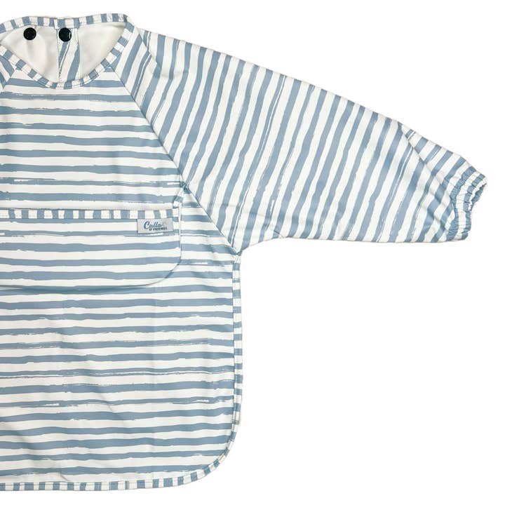 Calla & Friends - Wholesale Bib - Baby - The Grayson Long Sleeve Bib - Brush Stripes0