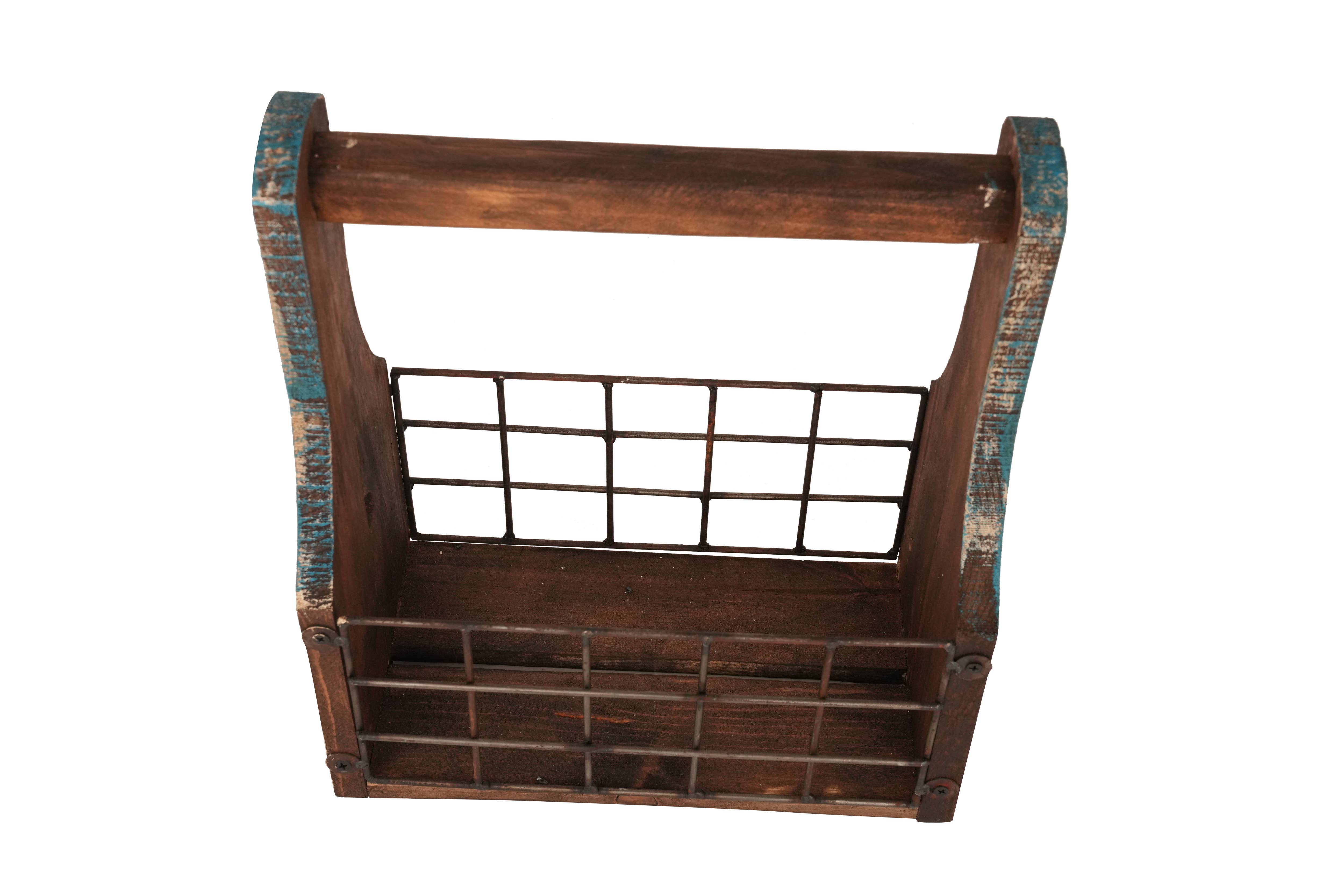 My Amigos Imports - Wholesale Magazine Rack - Farmhouse Wooden Tray-Magazine Holder-7Wx13Lx14H inch9
