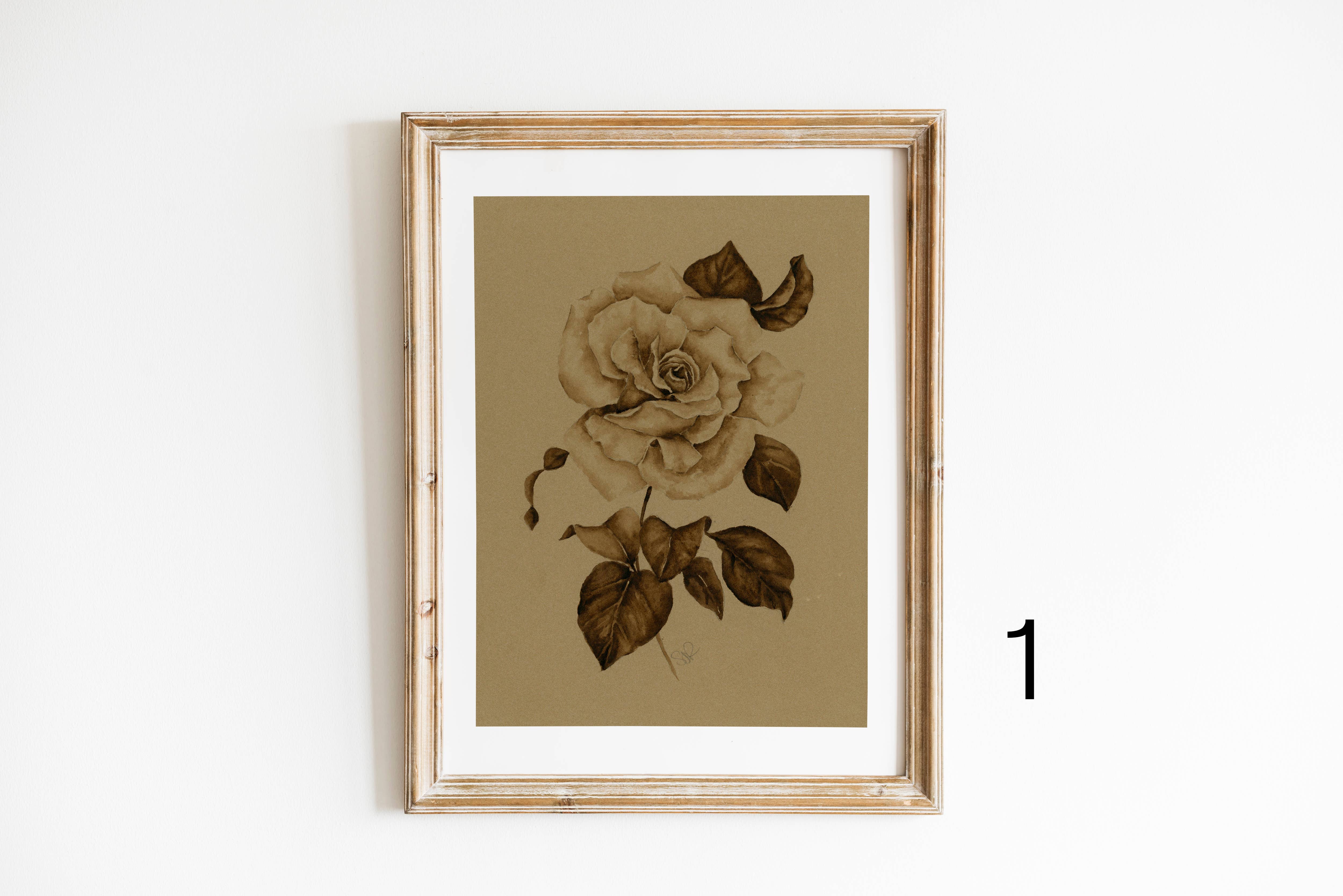 Sarah Jane Studio Art - Wholesale Art Print - Vintage Sepia Rose Prints0