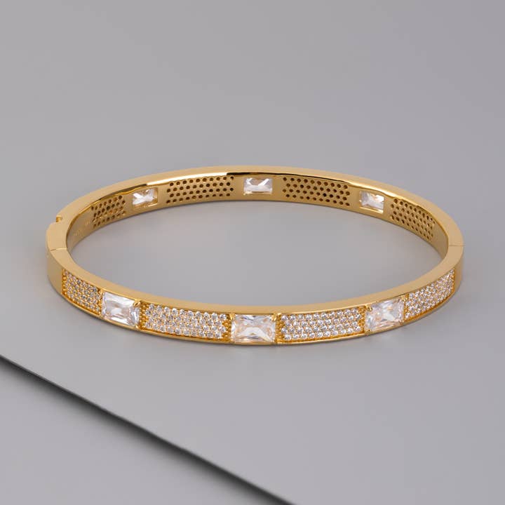 Pave Baguette 14K guld Vermeil armring för wholesale av Wanderlust + Co