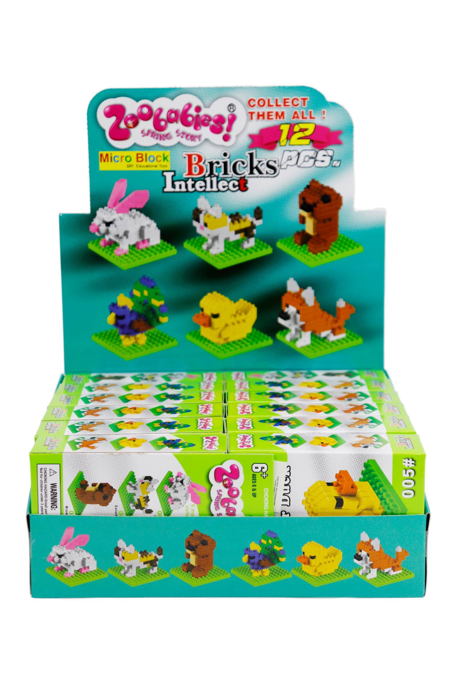 ASSORTEREDE Animal Pals DIY byggesæt med 12 mini byggeklodser for engroshandel på Faire1