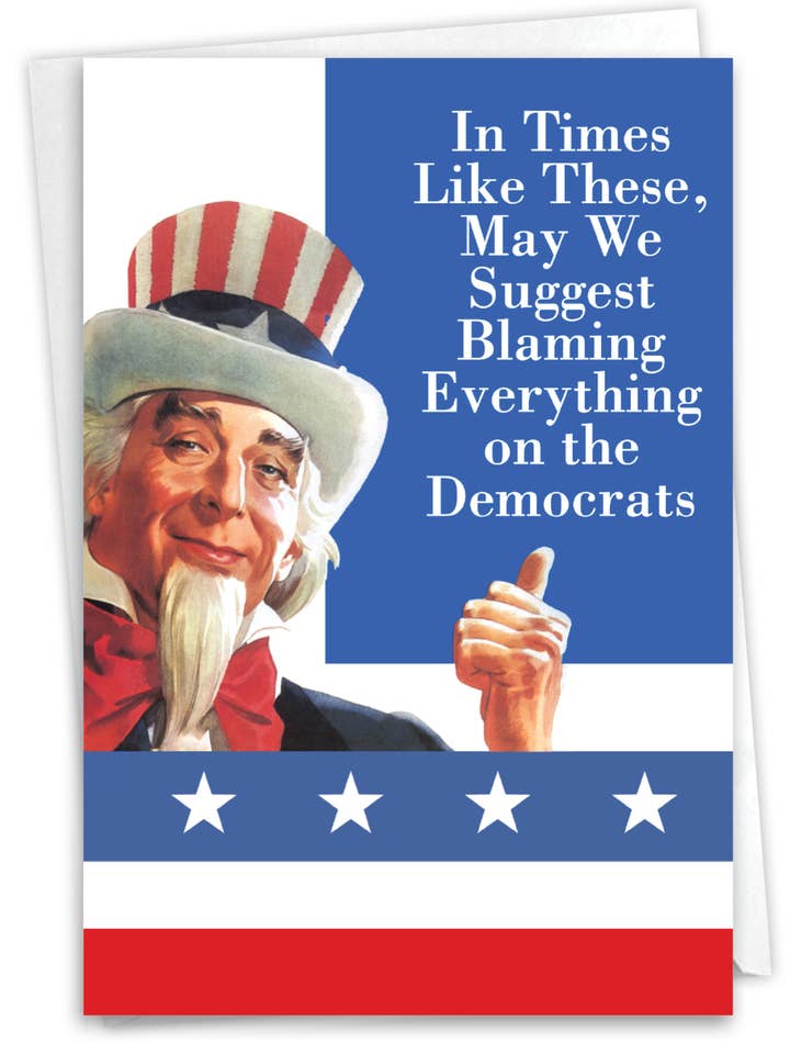 1 Roligt födelsedagskort - Skyll på demokraterna - NobleWorks för wholesale av NobleWorks