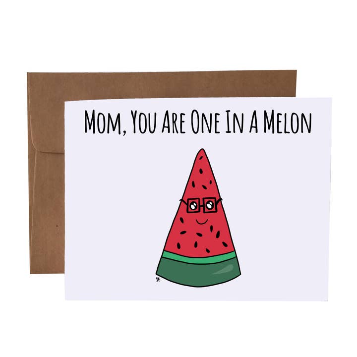 Mamma, du är en i en Melon vattenmelon Pun hälsningskort för wholesale av SKP ink