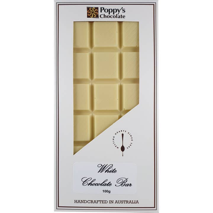 Poppy's Chocolate - Wholesale Chocolate bar - White Chocolate Block 100g