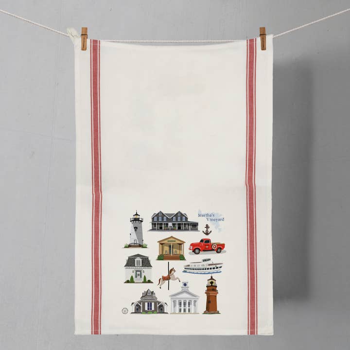 Martha's Vineyard Geschirrtuch für den Großhandel von Fox Burrow Designs