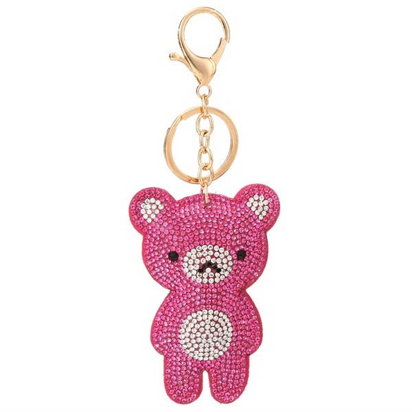 Nima Accessories Inc - Wholesale Keychain - Women's - Ladies Fashion Rhinestone Teddy Bear Key Chain