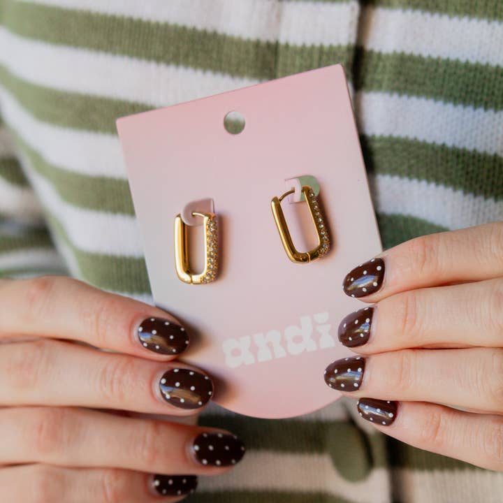 Shop Andi - Wholesale Hoop Earrings - Big Crystal Link Hoops