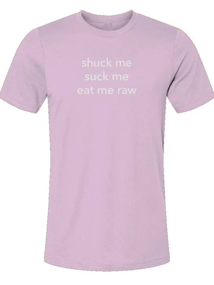 Sgusciami, Succhiami, Mangiamelo Crudo Maglietta Unisex in Jersey (Indossata da Pamela Anderson) per la vendita all'ingrosso da parte di Amp'd Apparel Company