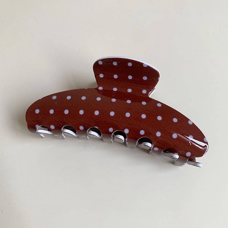 Dipped Shop - Wholesale Haarclip - Dames - Minimalistische Polka Dots Acryl Haarclip DP25F9924
