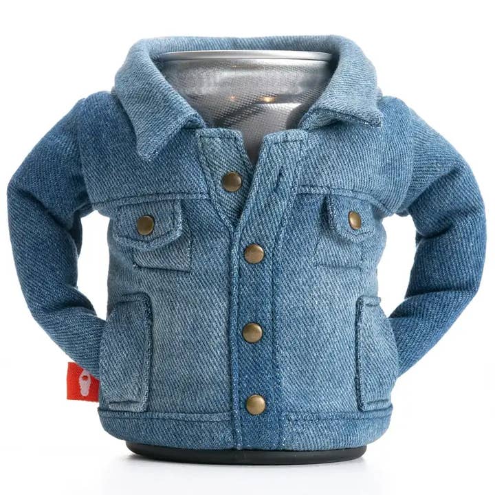 Insulated 12 oz Can Cooler - The Denim - Blue Denim for wholesale by Puffin Drinkwear