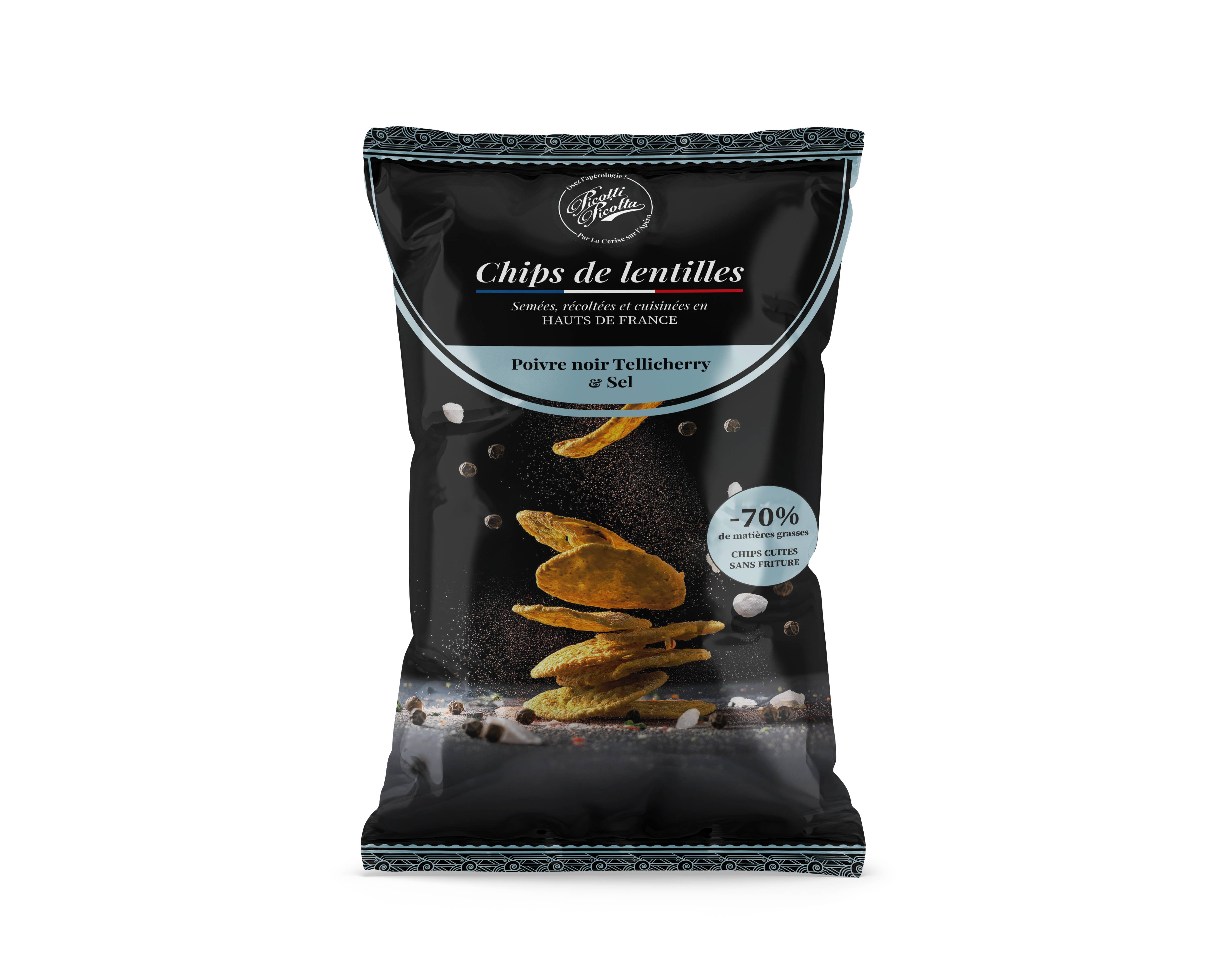 La cerise sur l'apéro - Wholesale Crackers - Lentil Chips Pepper and Salt
