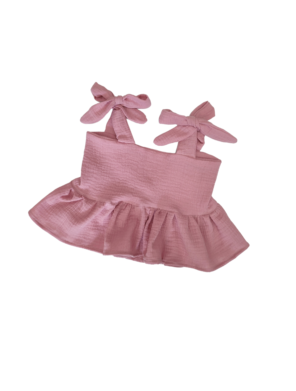 Petiteaude - Wholesale T-Shirt - Kids - Pink Baby and Toddler Muslin Summer Top With Frills4