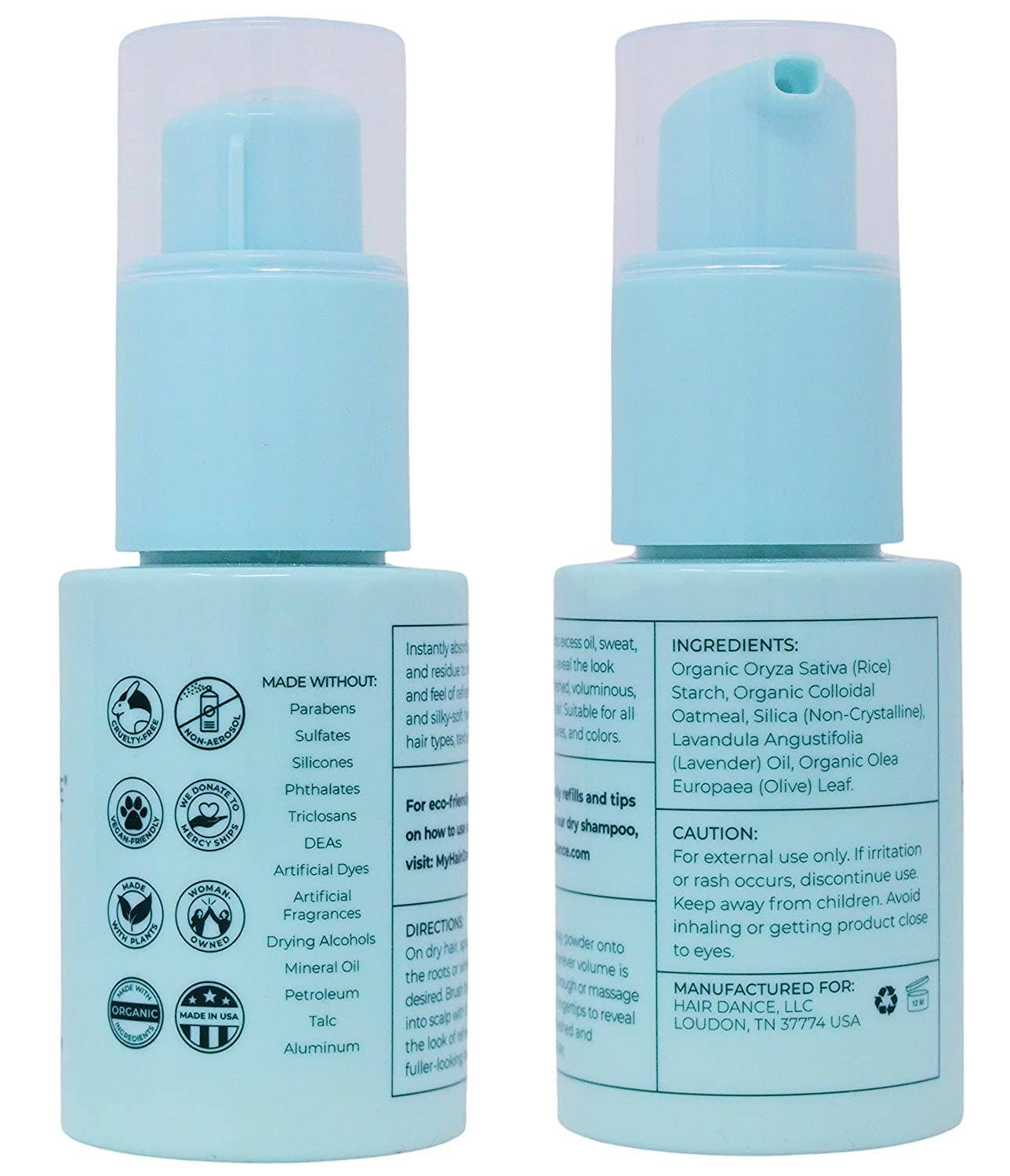 Hair Dance - Wholesale Dry Shampoo - Non-Aerosol Volumizing Dry Shampoo Powder - Organic - USA18