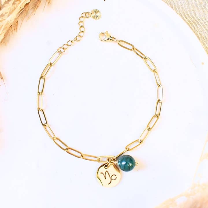 Pulsera signo astrológico Capricornio - acero inoxidable para venta al por mayor de Minéralissime