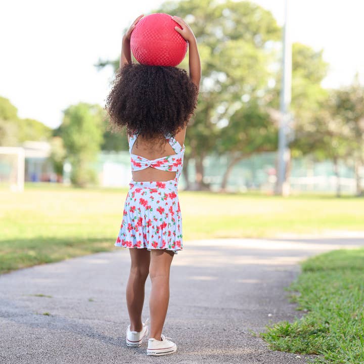 Sugar Bee Clothing - Wholesale Sportjurk - Kinderen - Mini Jackie Halter Tennisjurk - Rode Bougainvillea4