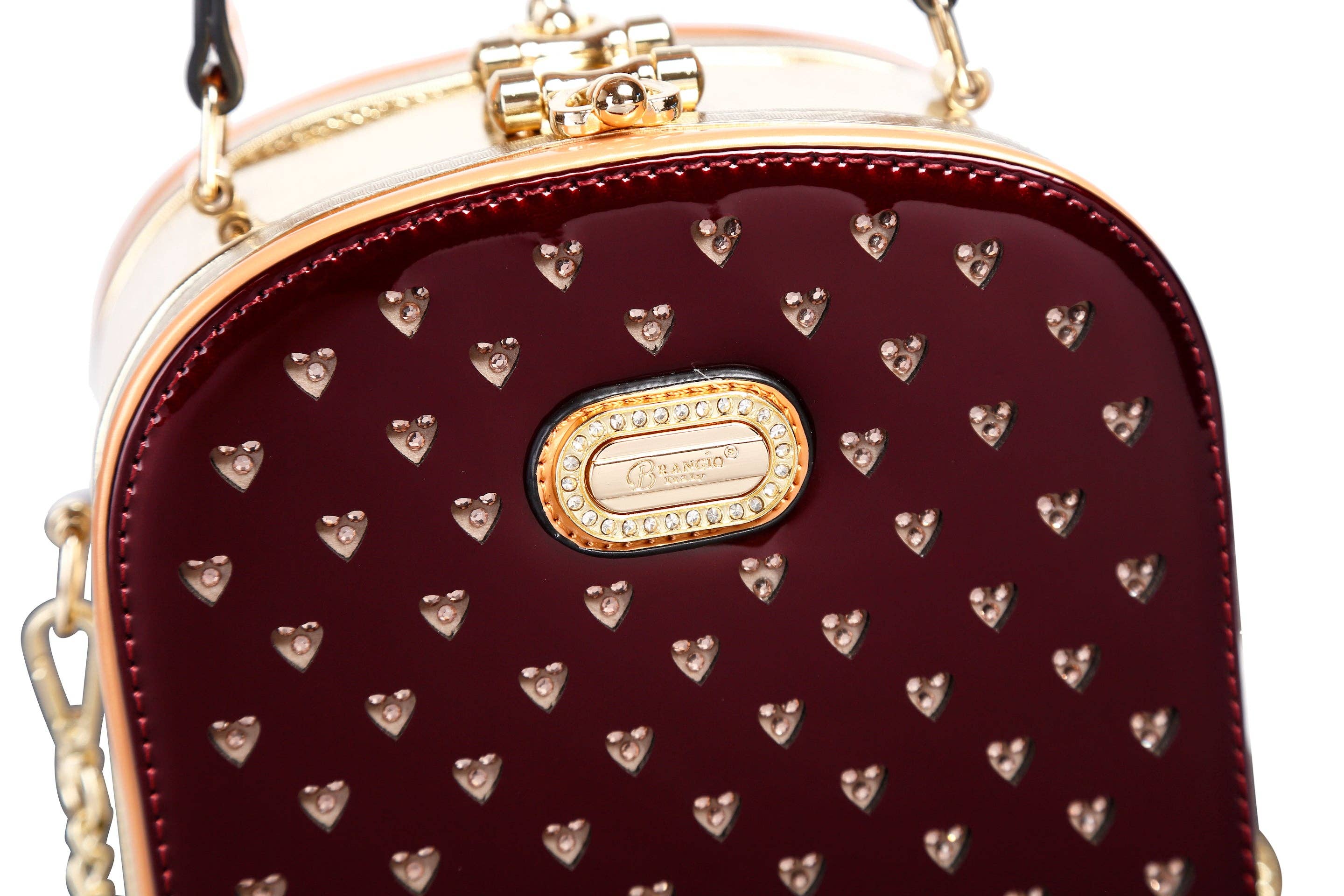 Brangio (Italy) Company Inc. - Vente Sac à main avec poignée sur le dessus – femme - Sac à main box élégant orné de cœurs Brangio Italy6