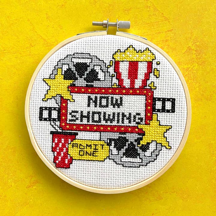 At The Movies Counted Cross Stitch DIY KIT for wholesale by Spot Colors