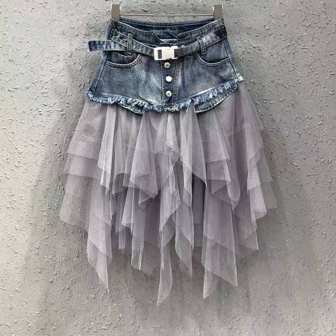 Miss Sparkling - Wholesale Skirt – Women’s - Denim tutu skirt0
