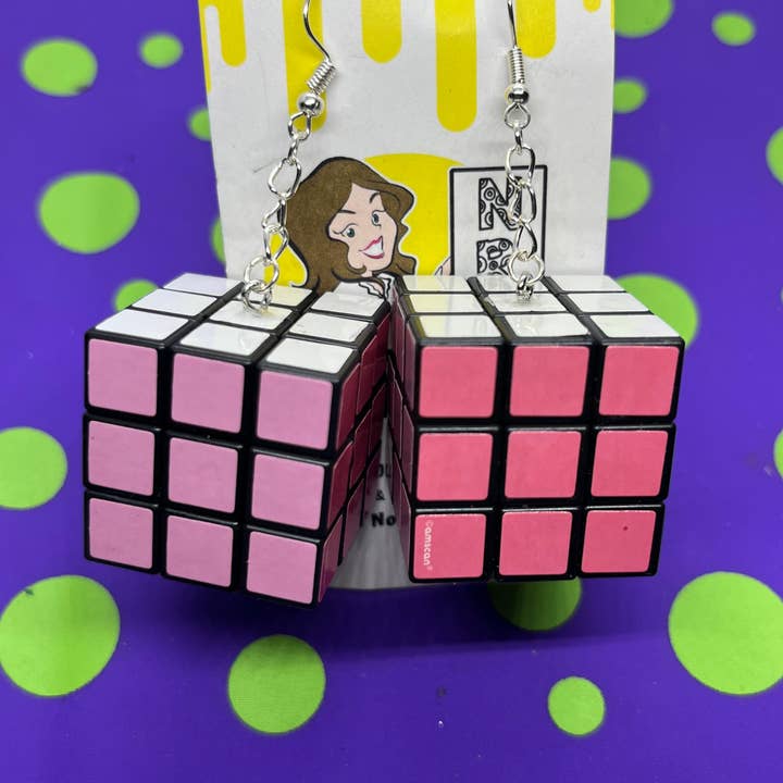 NO RHYME OR REASON ART – Brincos de argola por atacado – Brincos ao Cubo Rubik4