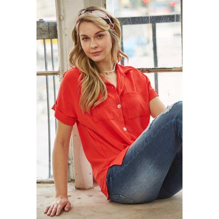 Blusa de manga corta Air Flow para venta al por mayor de salt & bit