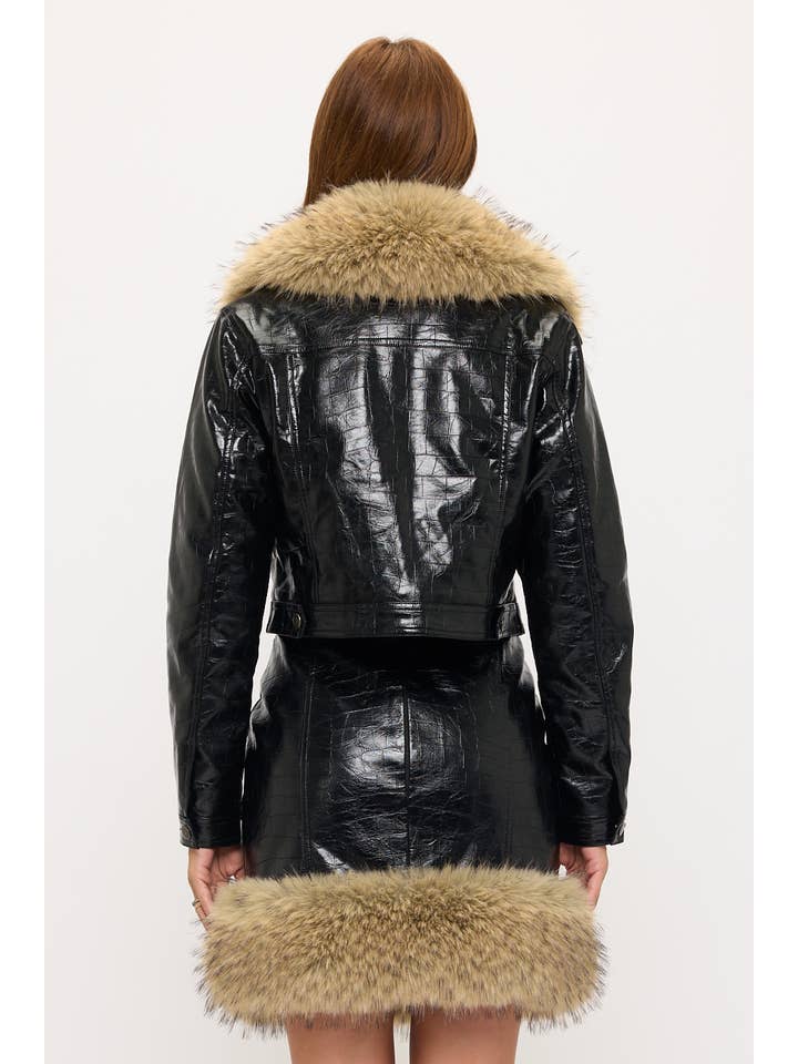 Coalition Apparel Inc - Wholesale Top & skirt set – Women's - CLAST1023: Savage Luxe Croc Set2