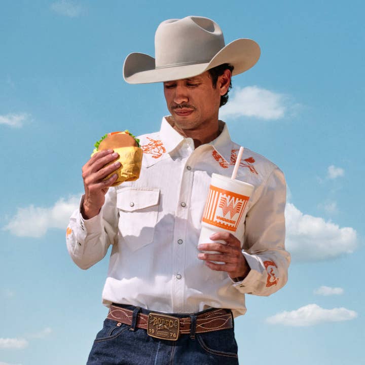 WhataRodeo Whataburger x Sendero La Chemise à Manches Longues Brodée Wyatt Pearl Snap en vente sur Faire1
