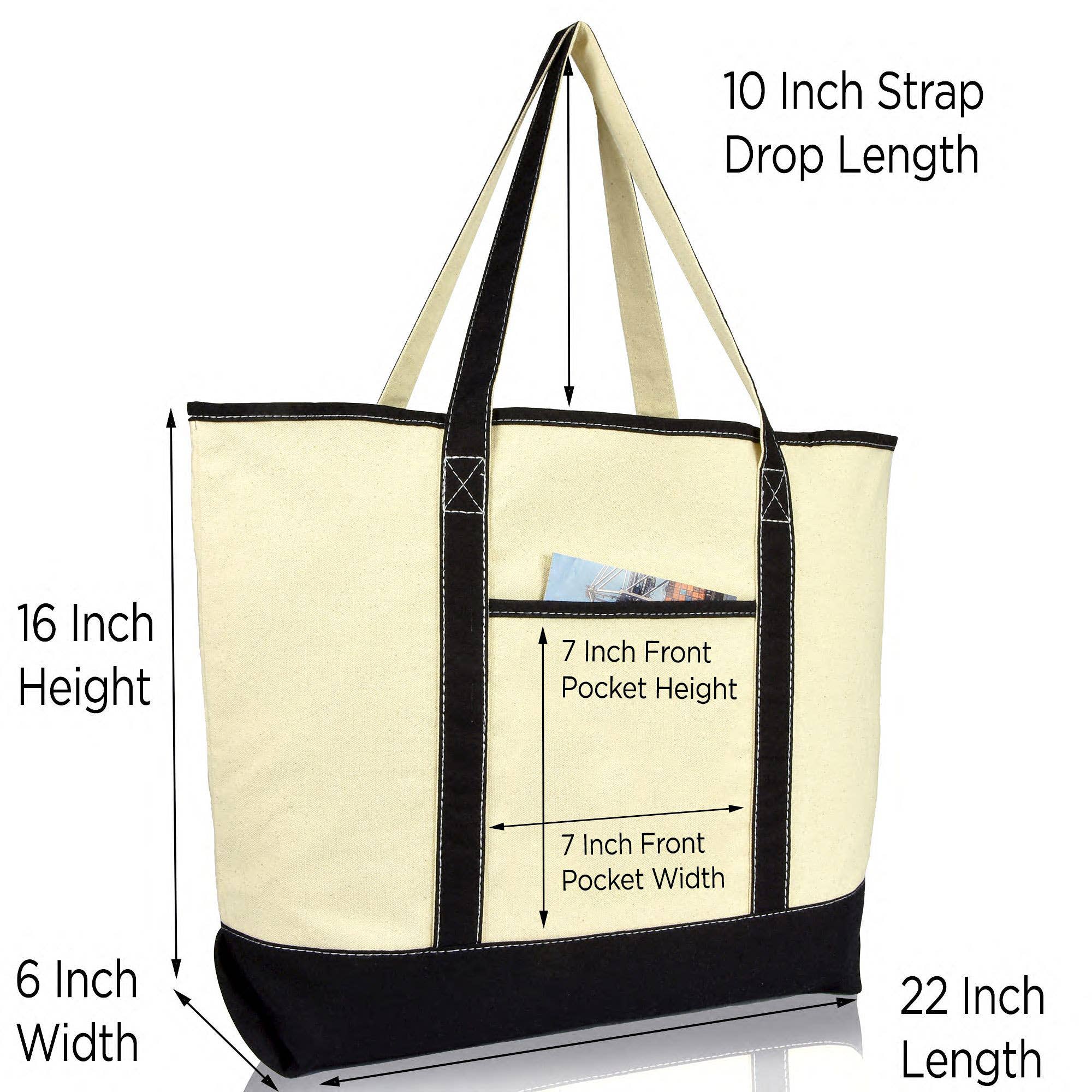 Dalix - Wholesale Tote Bag - Women's - DALIX 22" Open Top Heavy Duty Deluxe Tote Bag Outer Pocket1