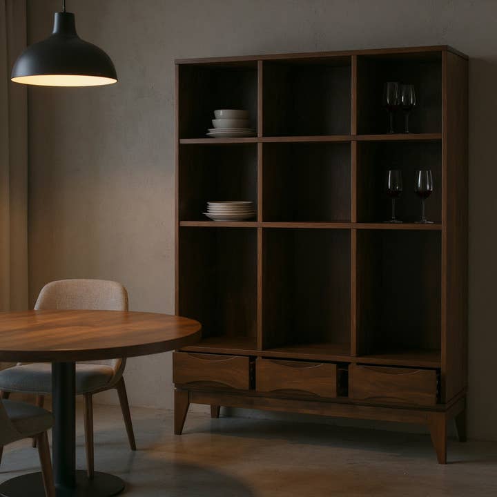 HOMYCASA DESIGN INC - Wholesale Cabinet - Cube Storage with Drawers - Walnut Brown7