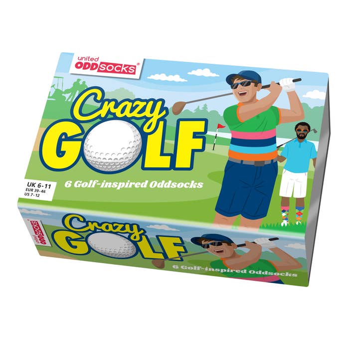 Sock Academy - Wholesale Socks – Unisex - CRAZY GOLF | 6 Odd Socks Gift Box - United Oddsocks2