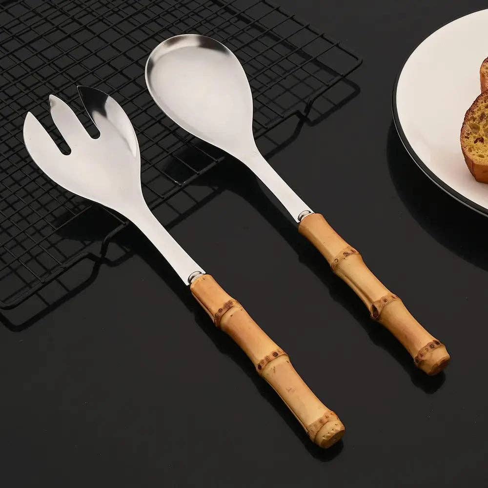 Huis Van Merken - Wholesale Flatware Set - 4/5/7pcs Stainless Steel Flatware Cutlery Set Bamboo Handle2