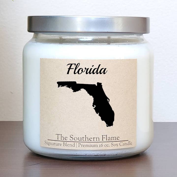 Florida State Candle | Homesick Candle | Long Distance Gift for wholesale by The Southern Flame