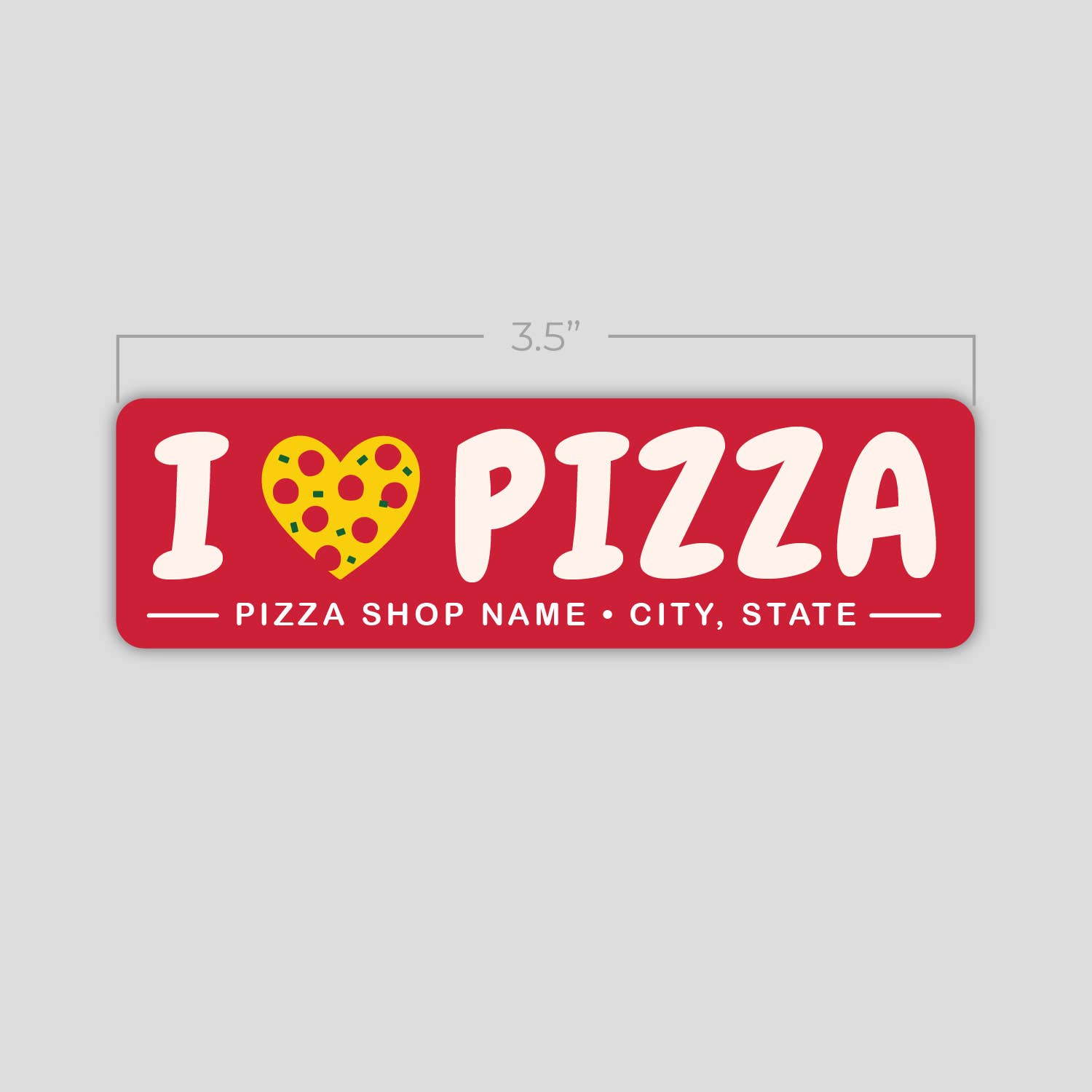 The Orange Ampersand - Wholesale Sticker -  I Love Pizza - Custom Pizza Restaurant Stickers3