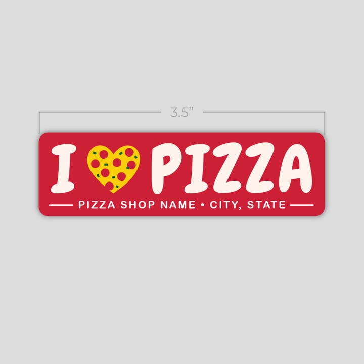 The Orange Ampersand - Wholesale Sticker - I Love Pizza - Custom Pizza Restaurant Stickers3