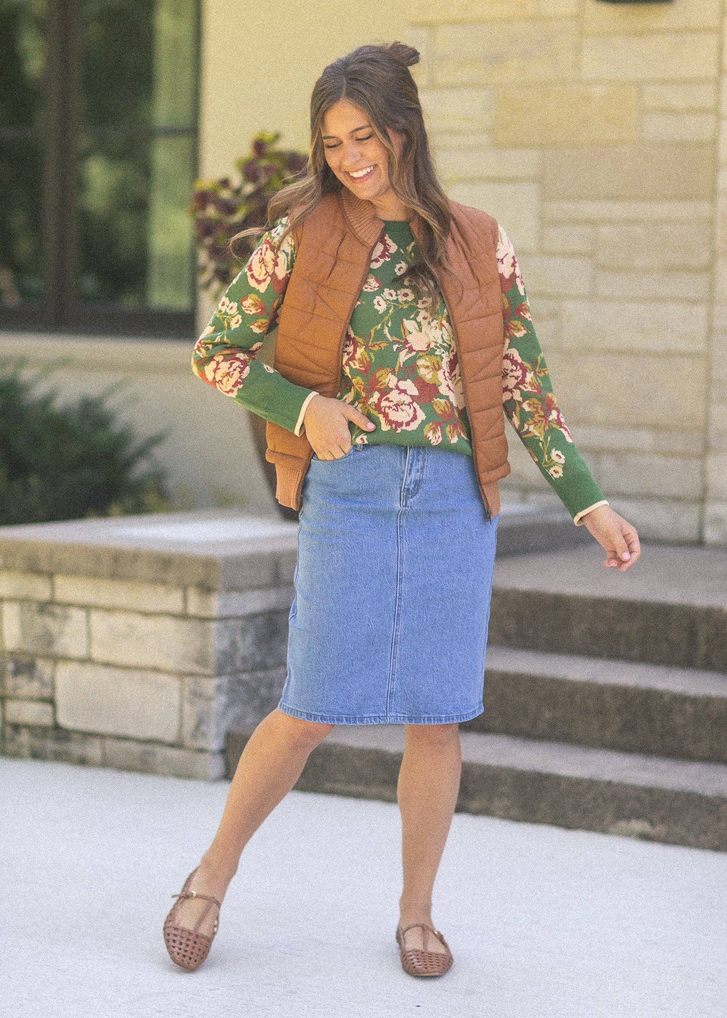 Inherit Clothing Company - Wholesale Skirt - Women's - Remi Denim Classic Wash Midi Skirt16