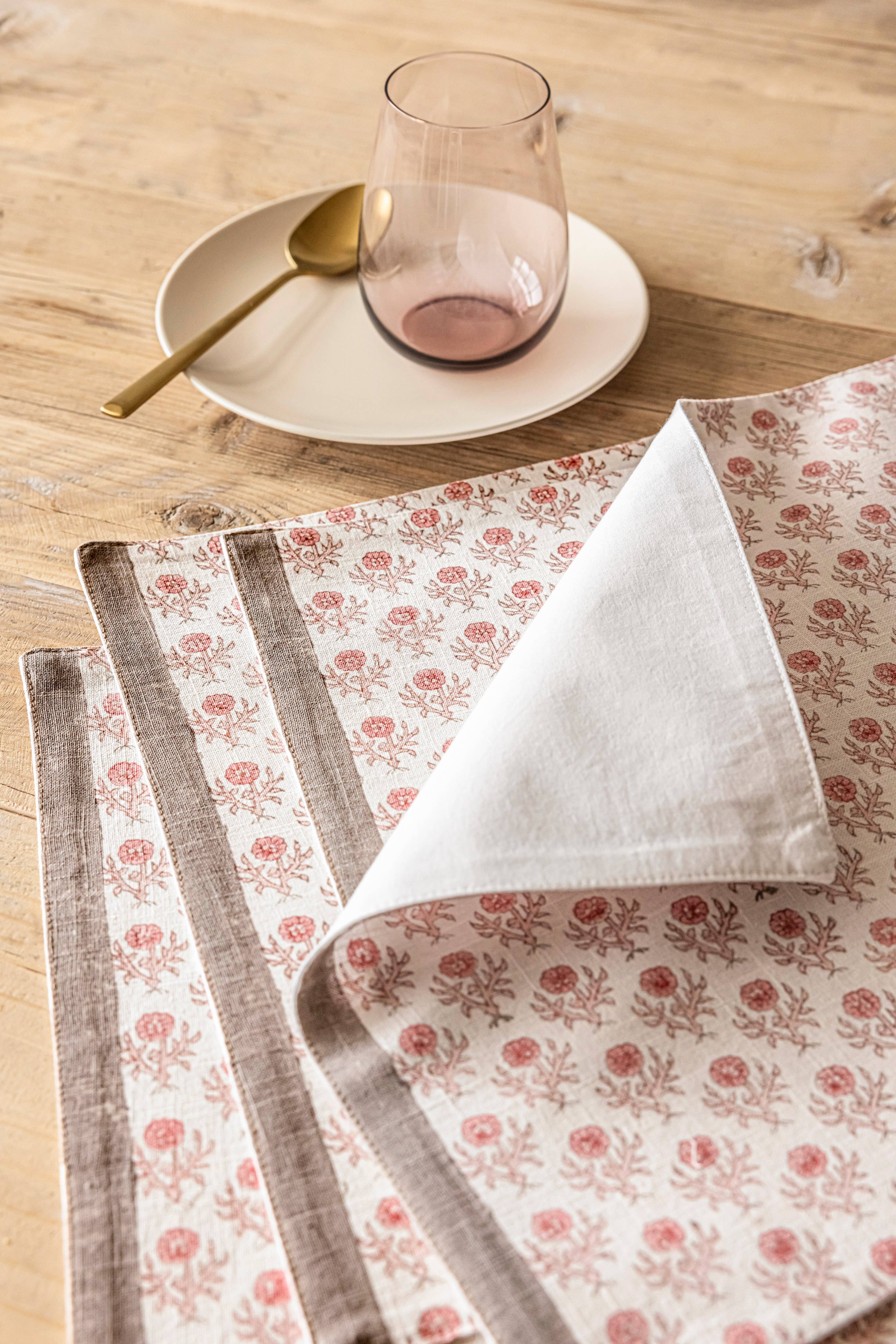 over&back - Wholesale Placemat - Artisan Hand-Blocked Placemats – 100% Cotton – Set of 440