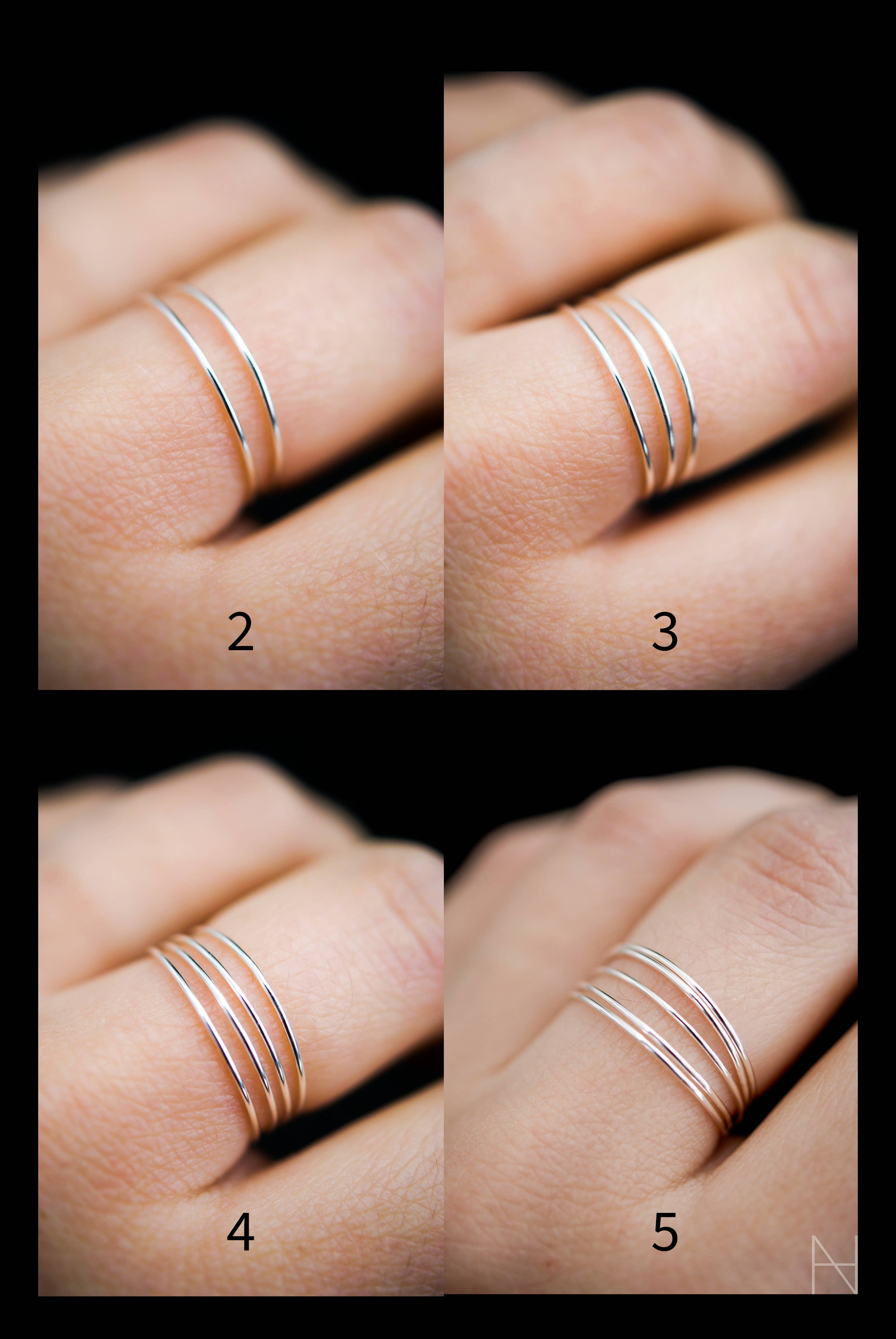 Hannah Naomi - Vendita all'ingrosso Anello midi/a fascia - Anello impilabile ultra sottile, in argento Sterling4