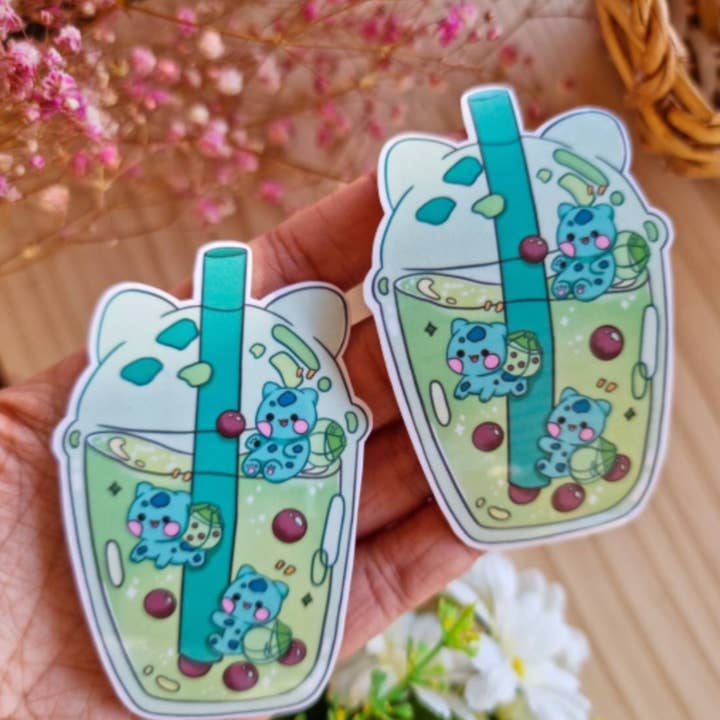 Bizzare Blue - Vendita all'ingrosso Adesivo - Adesivo Pokémon Bulbasaur Boba da 7,6 cm | Vinile impermeabile1