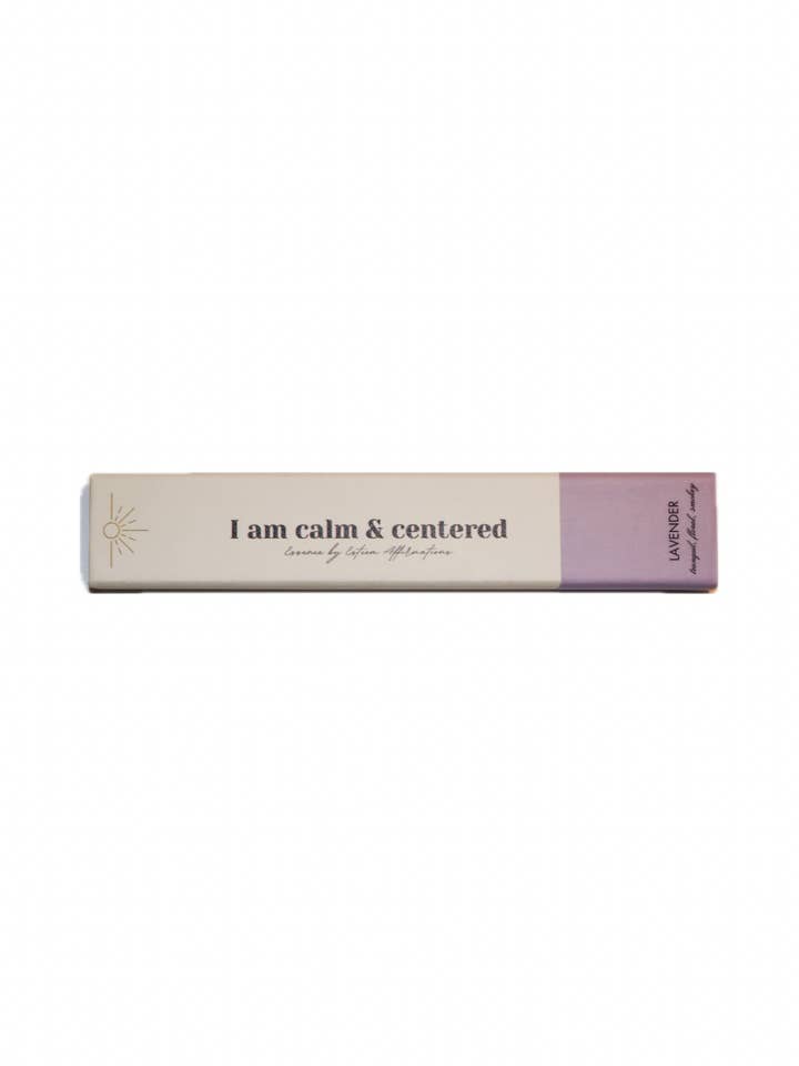 I Am Calm & Centered: Lavender-Scented Incense for wholesale by Esteem Affirmations