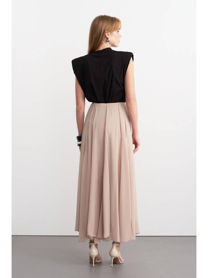 Kadriye Baştürk - Wholesale Skirt - Women's - Eva Long Skirt Beige