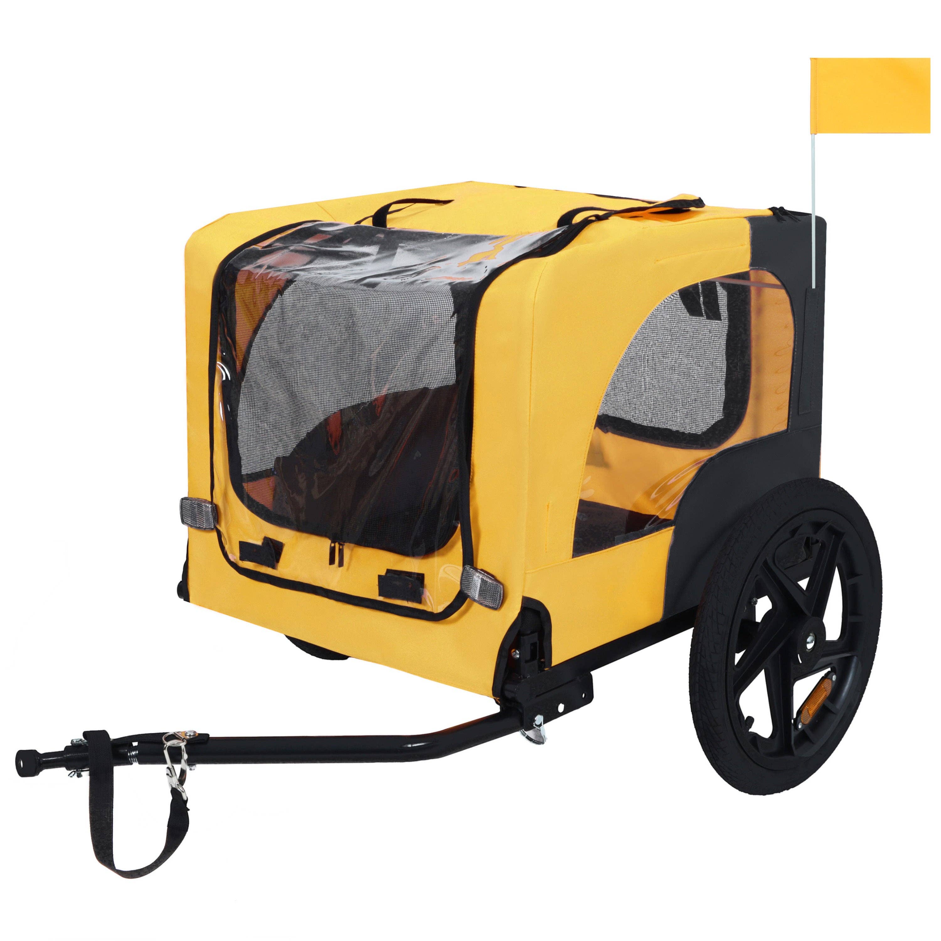 39F Inc. - Wholesale Pet Carrier - Cat/Dog - Folding Pet Bike Trailer for Small to Medium Dogs, Yellow1