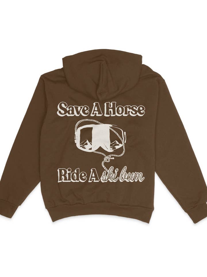Save a Horse - Heavyweight Brown Hoodie for wholesale by Raw & Rebellious