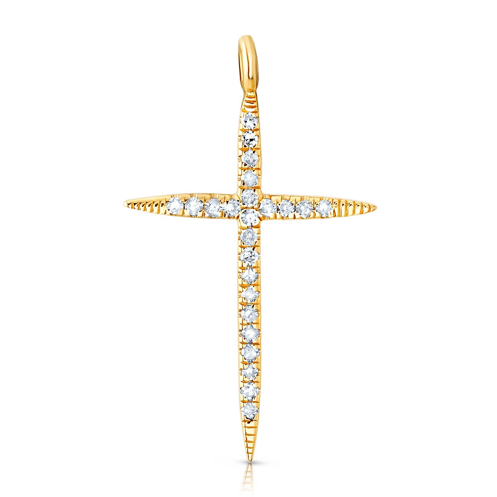 JEN HANSEN - Wholesale Individual Charm/Pendant - GLORIOUS DIAMOND CROSS CHARM, 14KT GOLD0