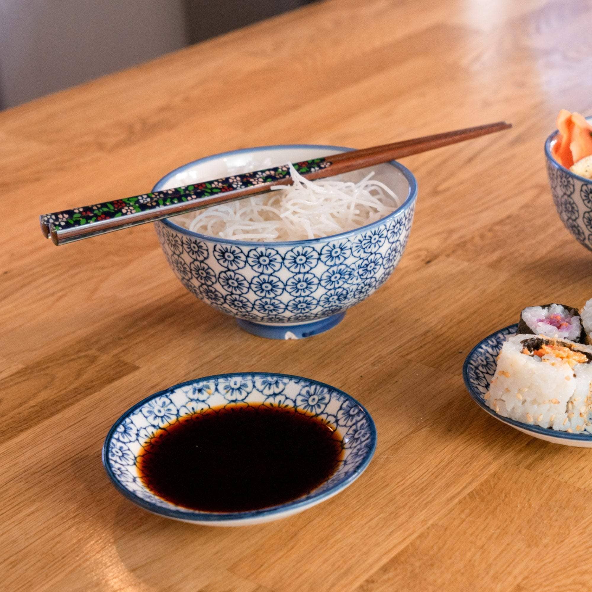 Rinkit Ltd – wholesale Bowl – Nicola Spring Patterned Rice Bowl - Blue Flower2