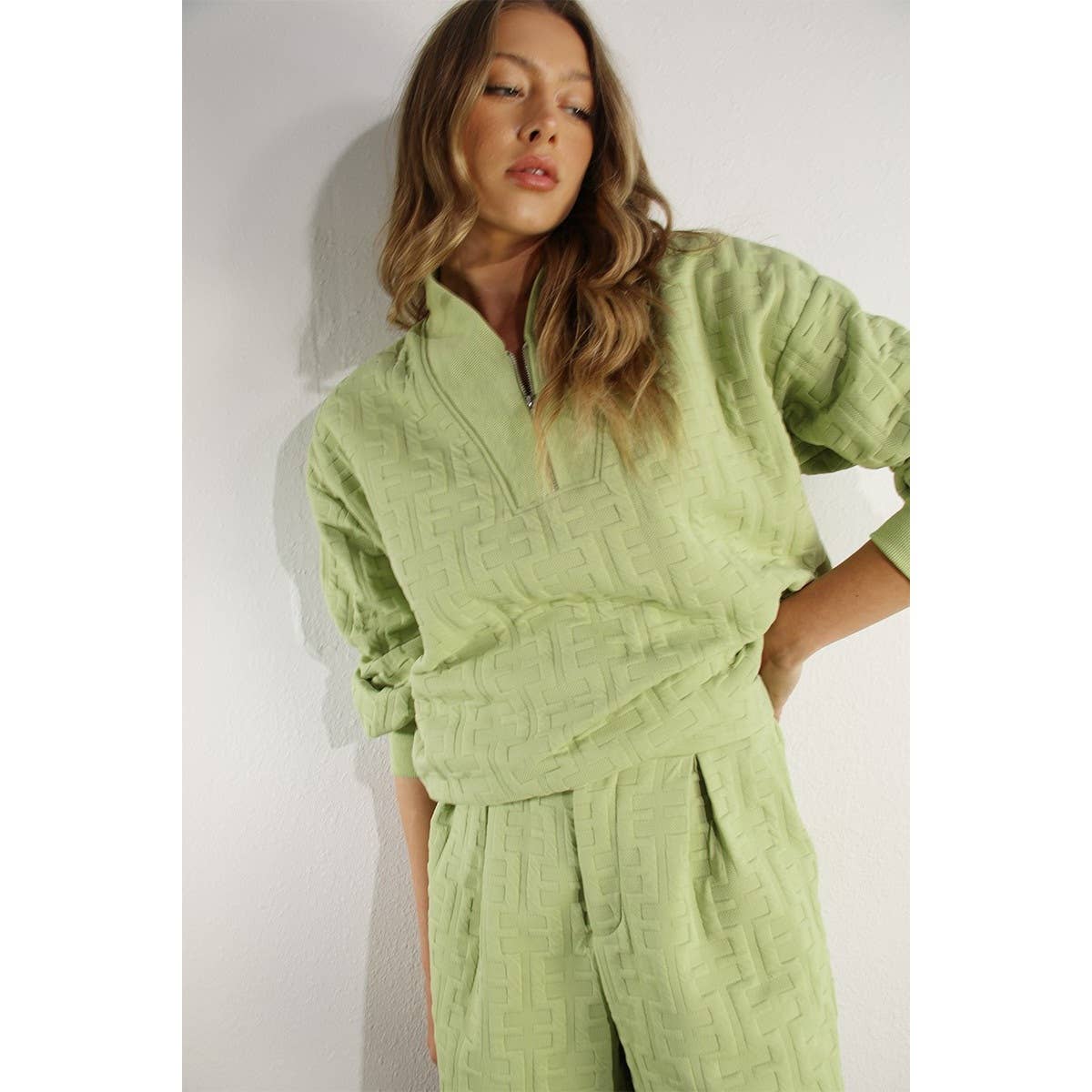 Mulla - Wholesale Top & Short Set (NOT Loungewear) - Women's - Textured Beige Lounge Set7