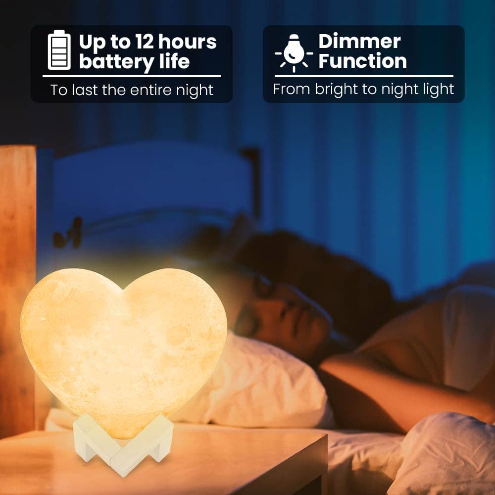 CanvasChamp - Wholesale Accent/Desk Lamp - Custom 3D Photo Heart Moon Lamp - Night Light4