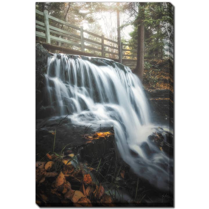 Foot Bridge Small Falls Park 3 38x60 Printed Canvas Wall Art for wholesale by Streamline Art