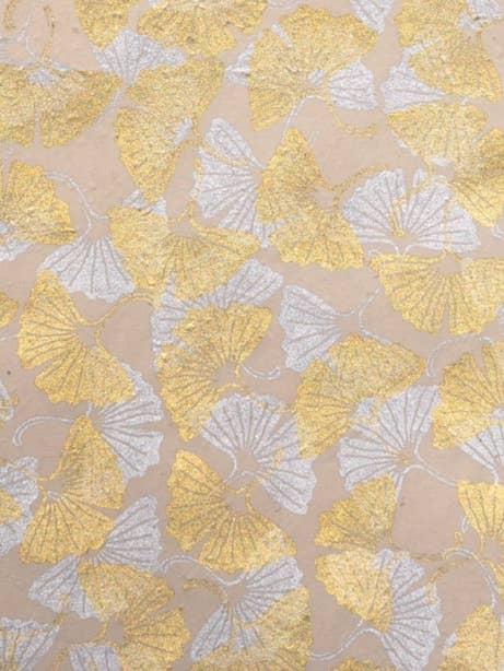 Papel decorativo com folhas de ginkgo 30x20 - 2 opções por atacado de Giftsland
