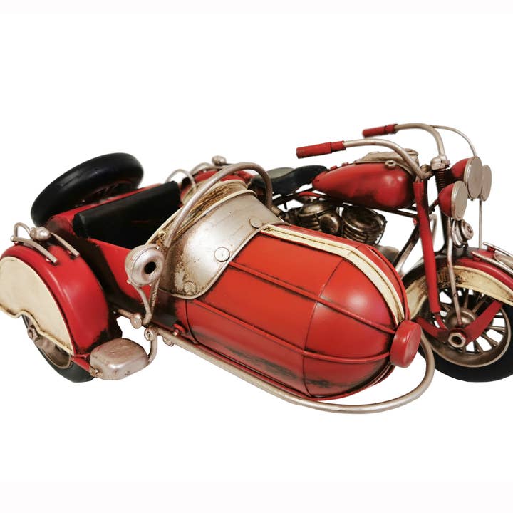 Modèle en métal de side-car rouge vintage pour la vente par Boxman