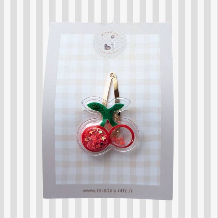 Kirsebær konfetti hårspænde for engroshandel hos Tête de Lylotte