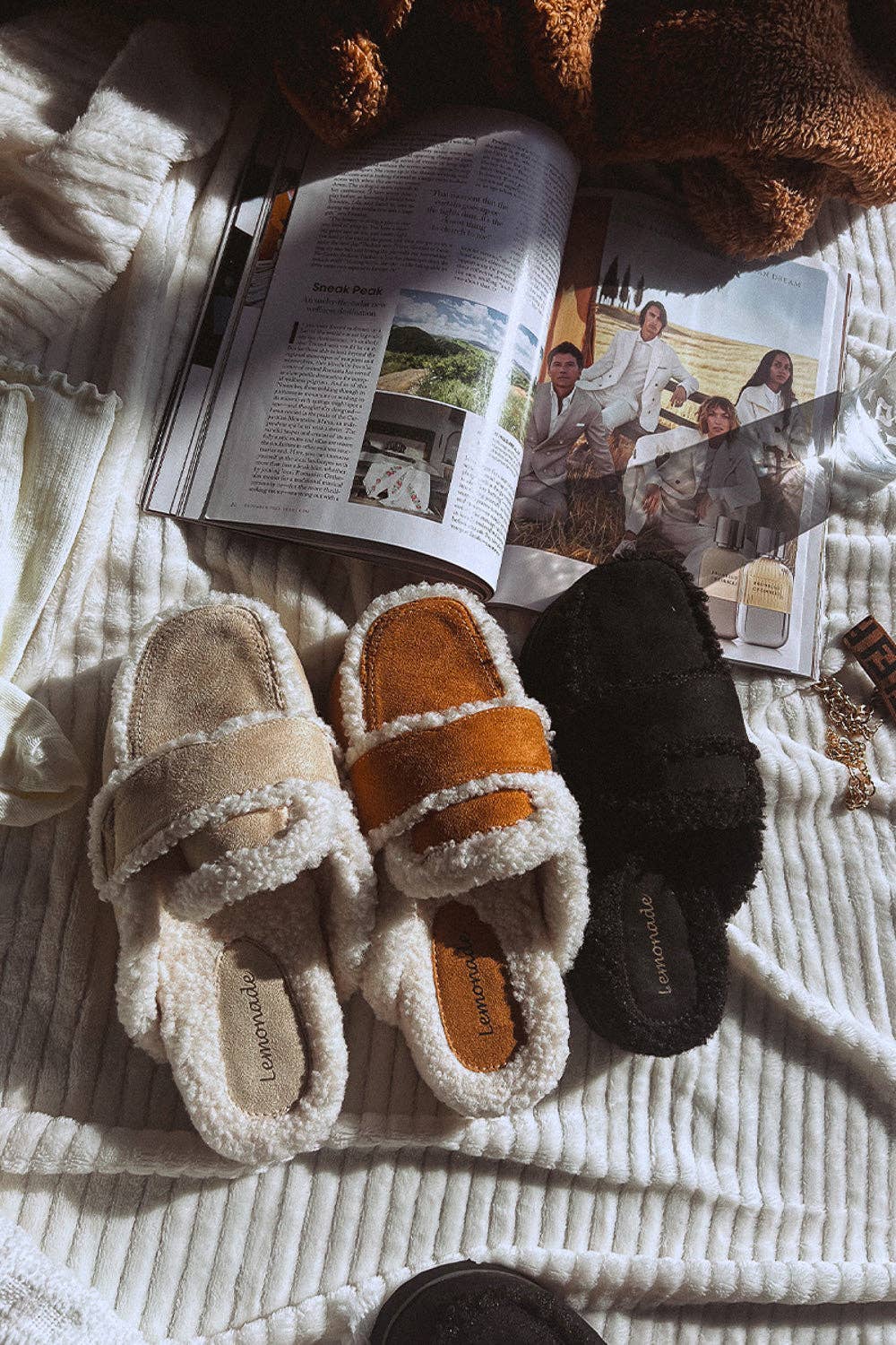 Lemonade Shoes – Großhandel Hausschuhe – Damen – TATUM - Gemütlicher Wildleder-Slide mit dicker gepolsterter Sohle7